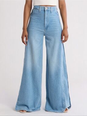 MOTHER Snacks Piece Of Cake Wide Leg Jeans Sweet & Sour Wash Size 25 High Rise